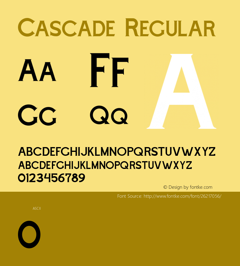 Cascade  Font Sample