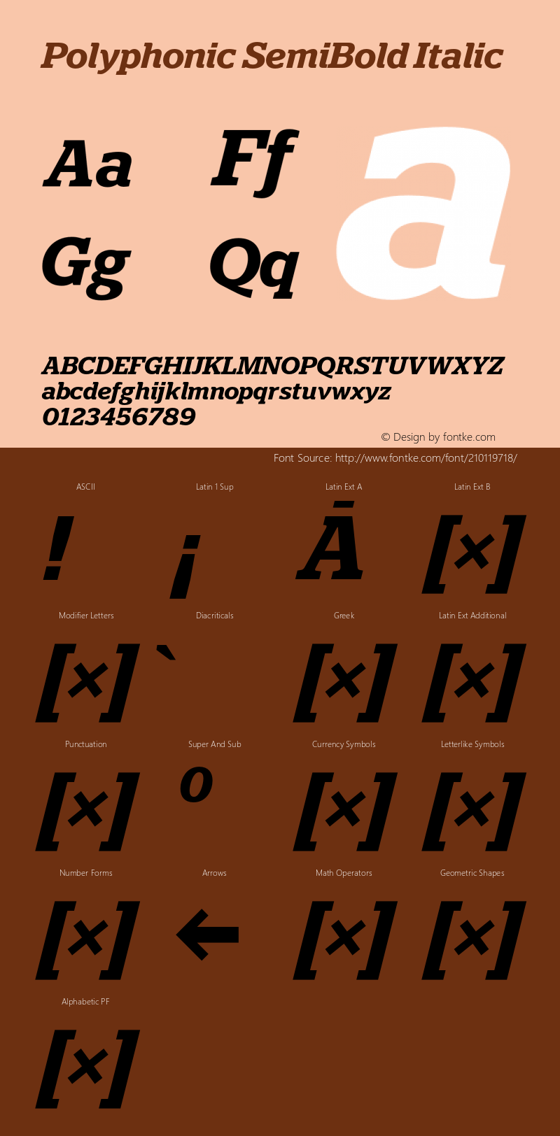 Polyphonic SemiBold Italic Version 1.000;PS 001.000;hotconv 1.0.88;makeotf.lib2.5.64775图片样张