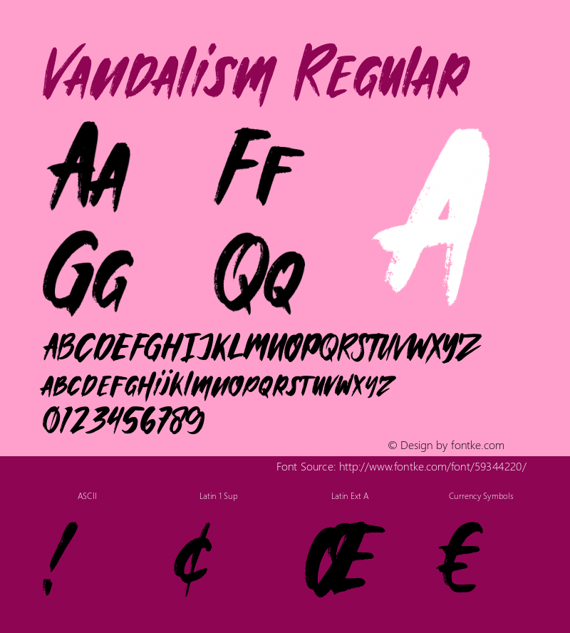 Vandalism Version 1.000;PS 001.001;hotconv 1.0.56 Font Sample