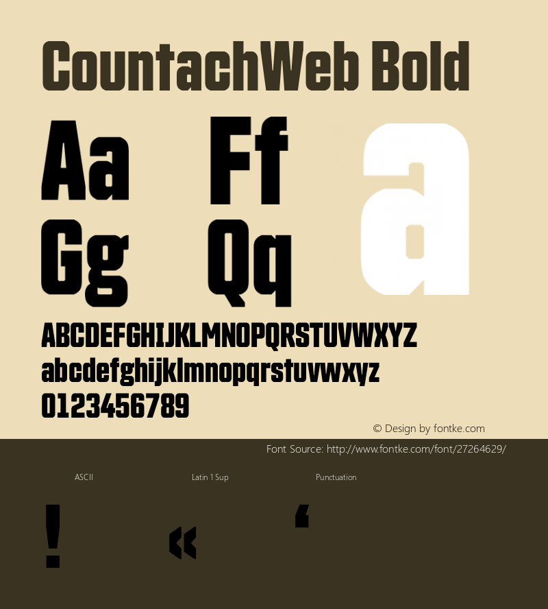 CountachWeb Bold Version 1.002;PS 1.2;hotconv 1.0.72;makeotf.lib2.5.5900; ttfautohint (v1.3.34-f4db) Font Sample