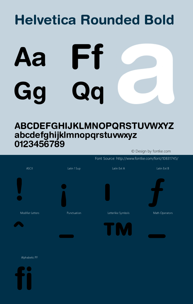 Helvetica Rounded Bold Version 001.001 Font Sample