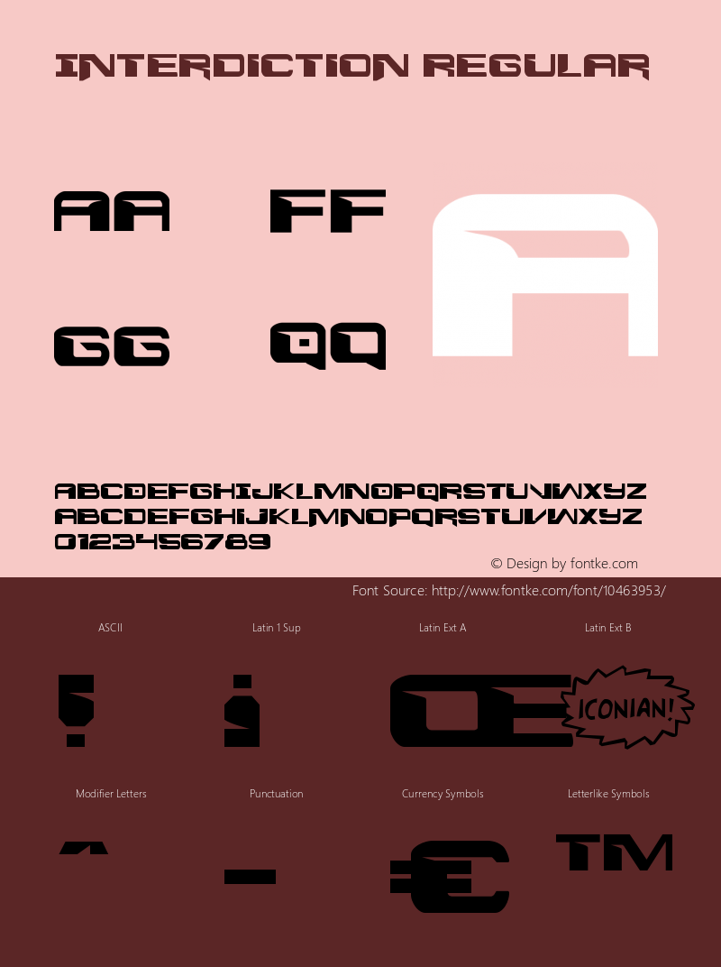 Interdiction Regular Version 1.0; 2012 Font Sample