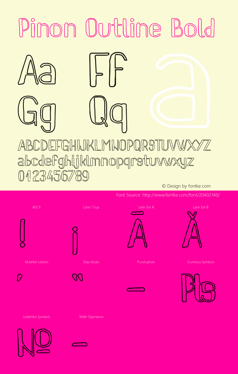 Pinon Outline Bold Version 1.20 June 14, 2016 Font Sample