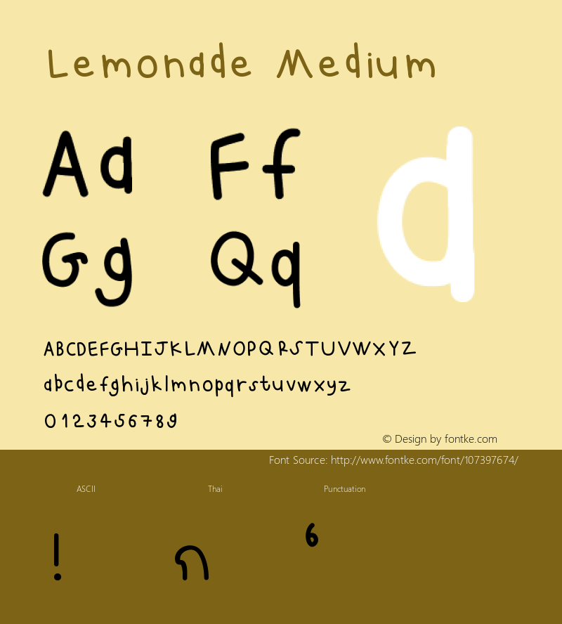 Lemonade Version 001.000 Font Sample