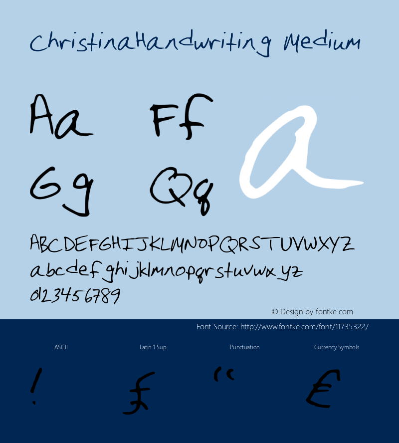 ChristinaHandwriting Medium Version 001.000 Font Sample