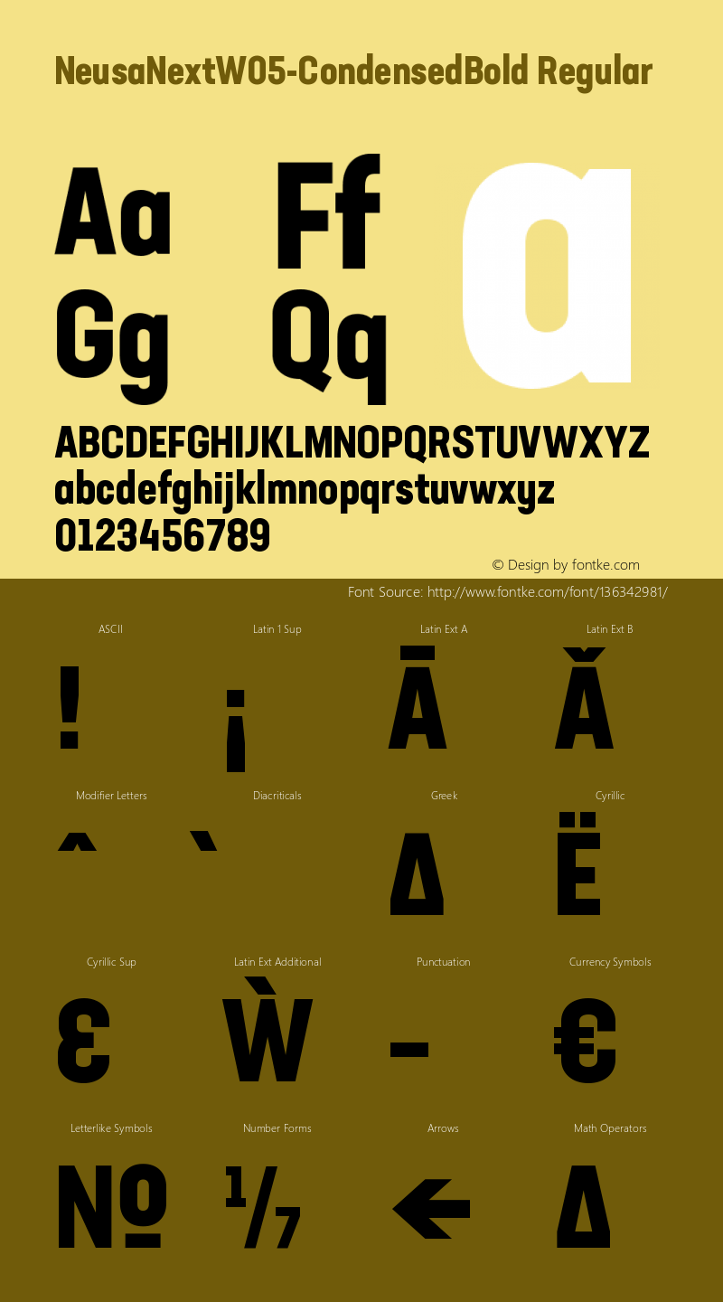 Neusa Next W05 Condensed Bold Version 1.20 Font Sample