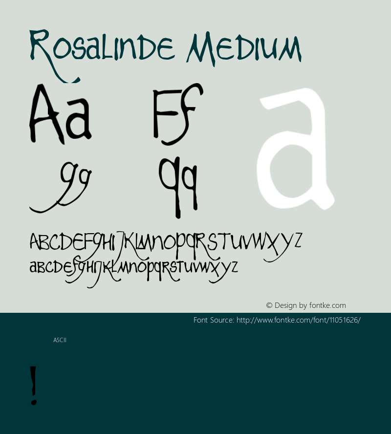 Rosalinde Medium Version 001.000 Font Sample