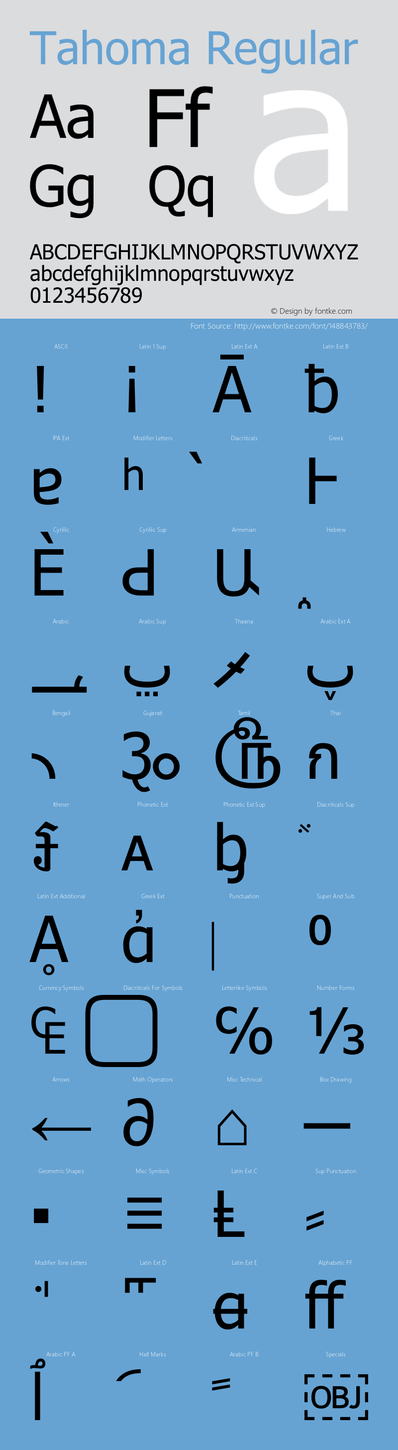 Tahoma Version 6.96 Font Sample