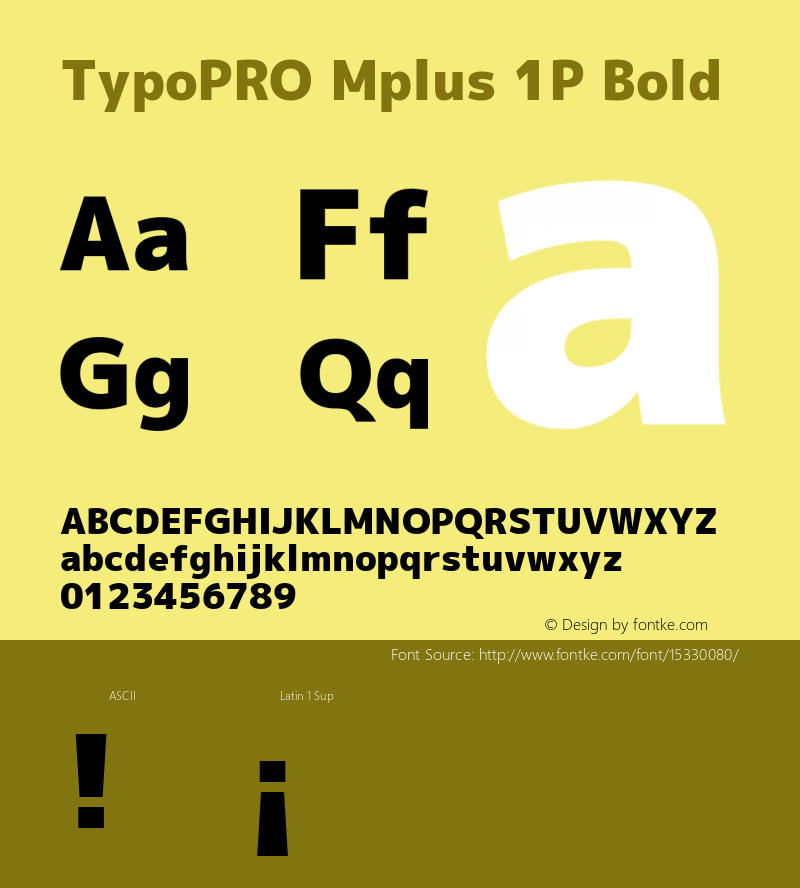 TypoPRO Mplus 1P Bold Version 1.059 Font Sample