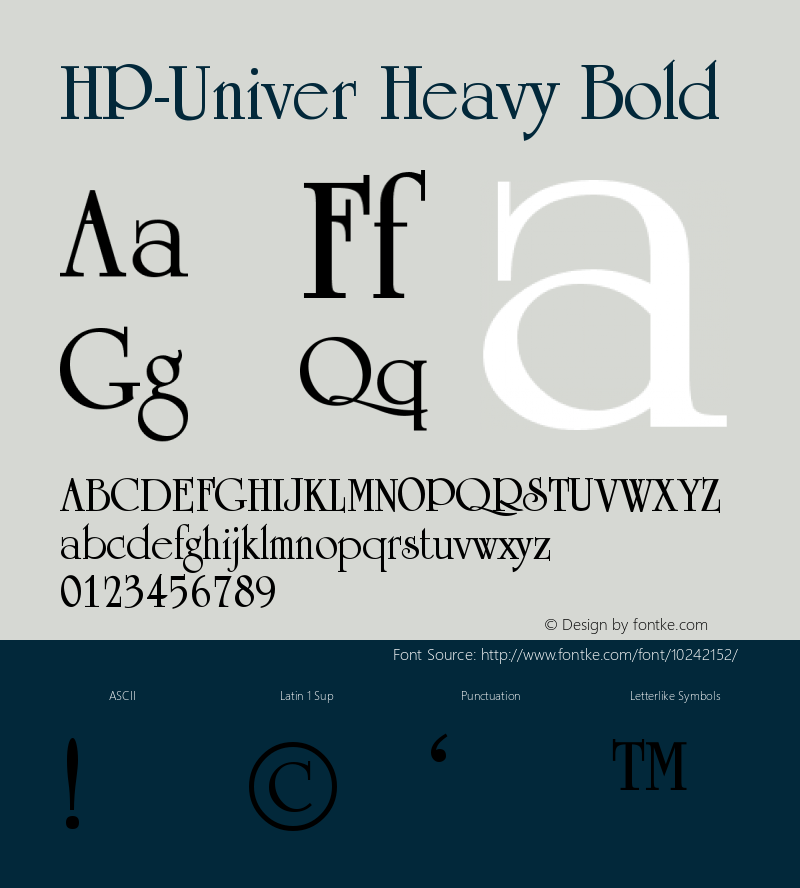 HP-Univer Heavy Bold 2 Font Sample