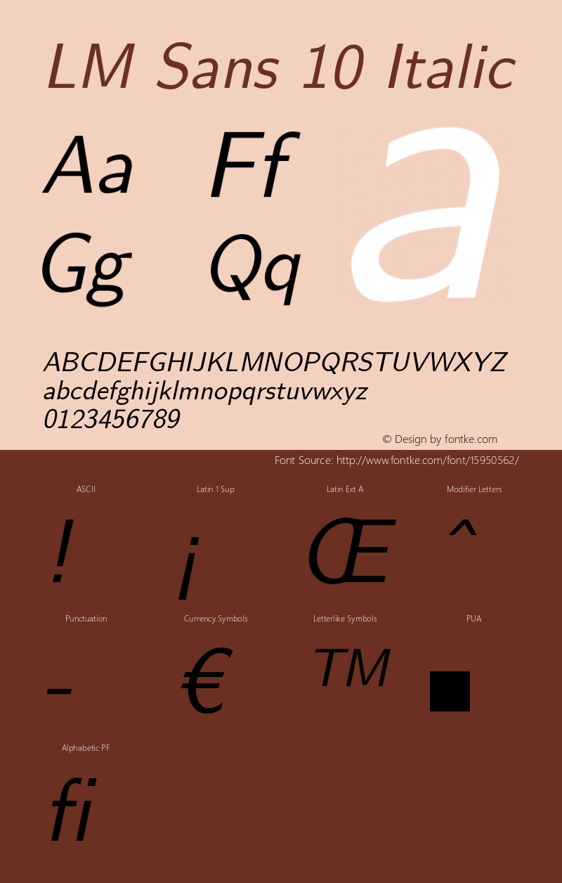 LM Sans 10 Italic Version 1.106;PS 1.106;hotconv 1.0.49;makeotf.lib2.0.14853 Font Sample