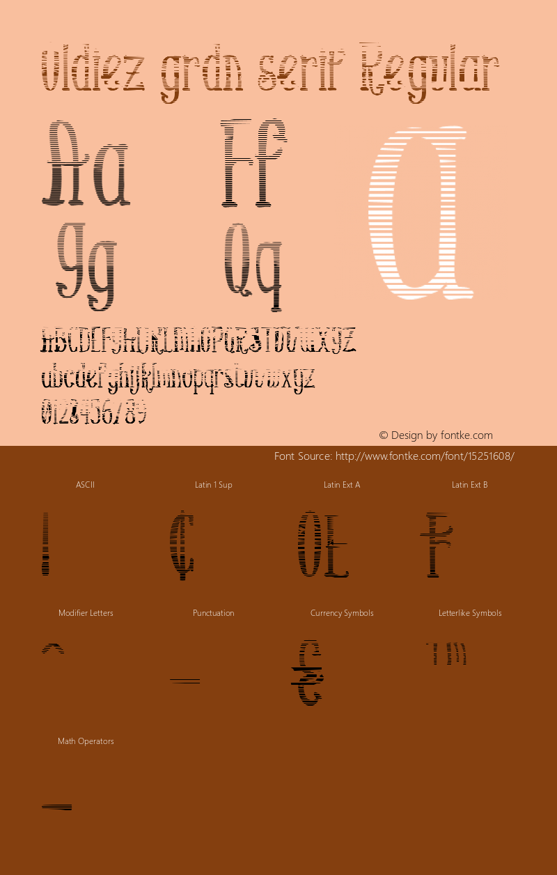 Oldiez grdn serif Regular Version 1.000 2015 initial release Font Sample
