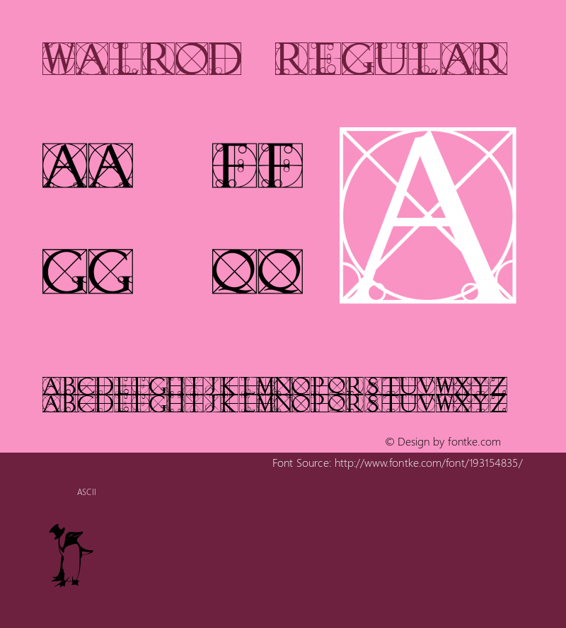 Walrod Regular Altsys Fontographer 3.5  8/26/92图片样张