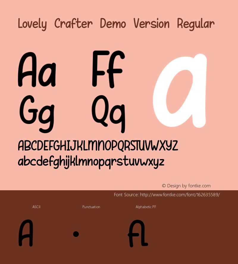 LovelyCrafterRegular Version 1.023;Fontself Maker 3.5.1 Font Sample