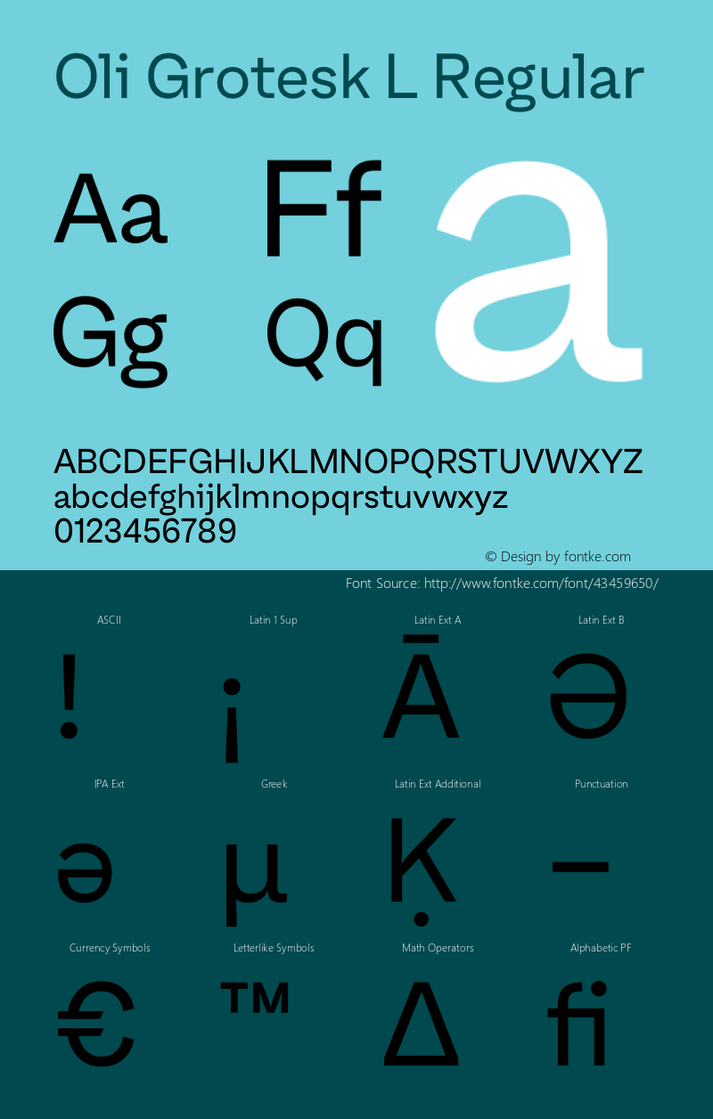 Oli Grotesk L Regular Version 1.000;hotconv 1.0.109;makeotfexe 2.5.65596 Font Sample