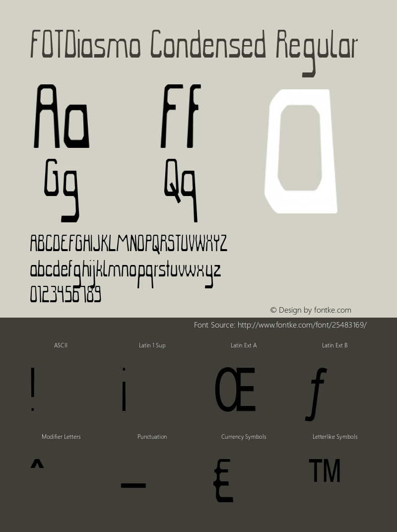 FOTDiasmo-CondensedRegular Version 1.000 Font Sample