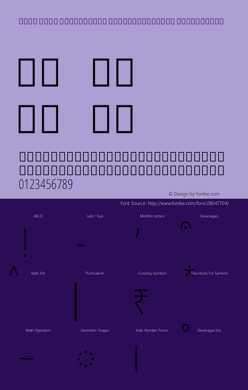 Noto Sans Devanagari ExtraCondensed ExtraLight Version 2.000 Font Sample