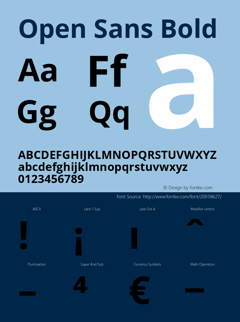 Open Sans Bold Version 1.10 Font Sample