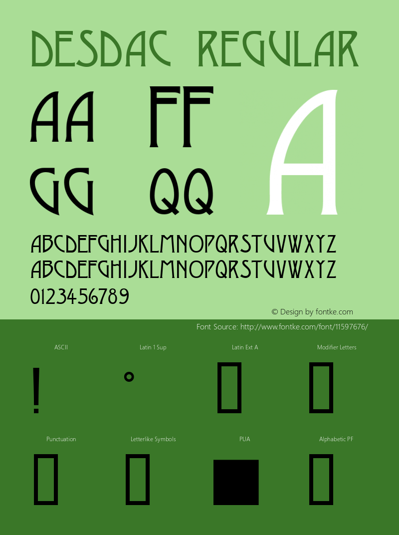 DesdaC Regular Macromedia Fontographer 4.1 18.06.97 Font Sample