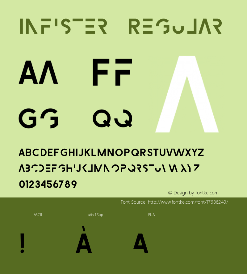 Infister Regular Version 001.000 Font Sample