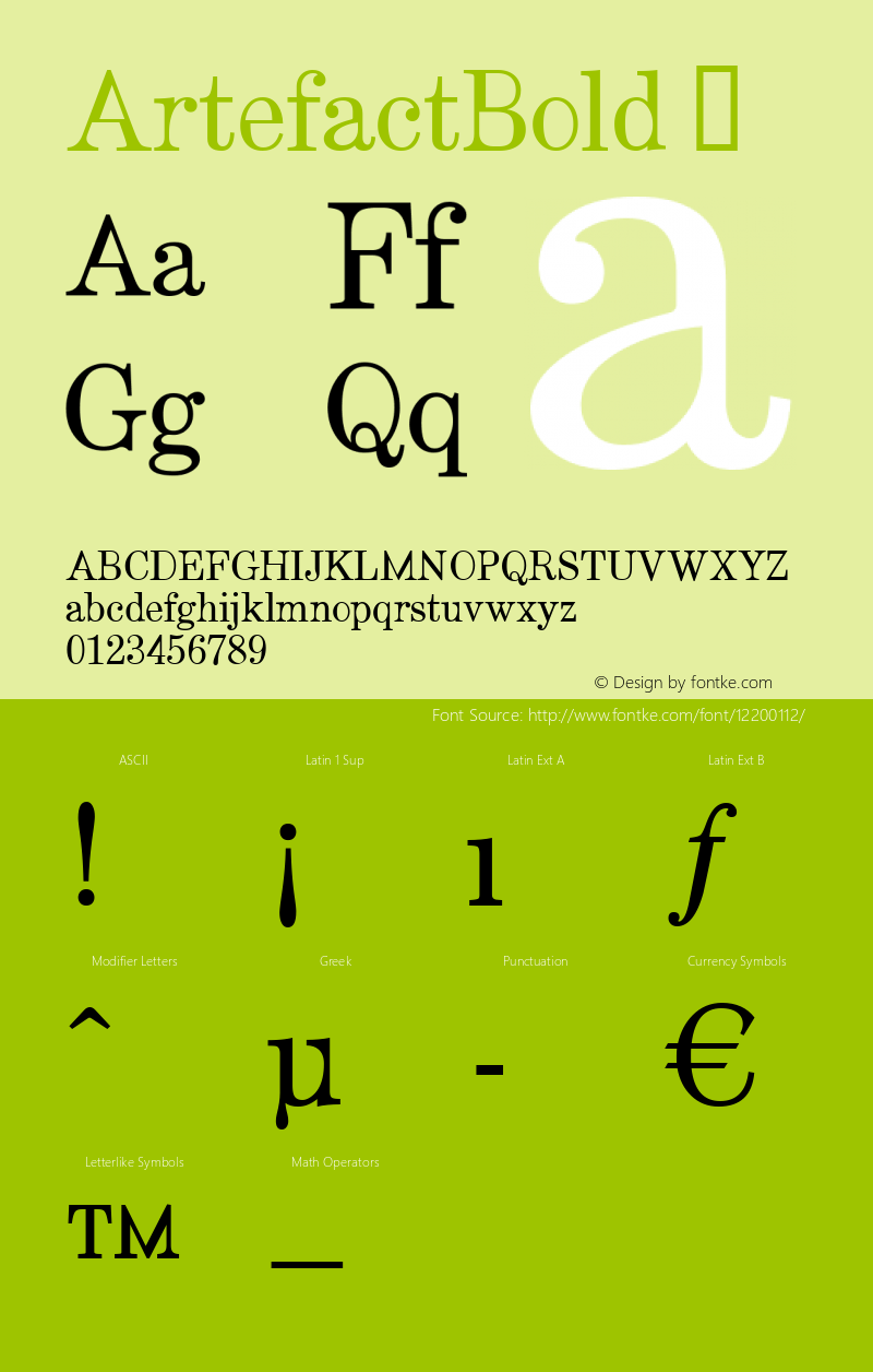 ArtefactBold ☞ Version 2.02;com.myfonts.easy.shinn.artefact.bold.wfkit2.version.Bg6 Font Sample