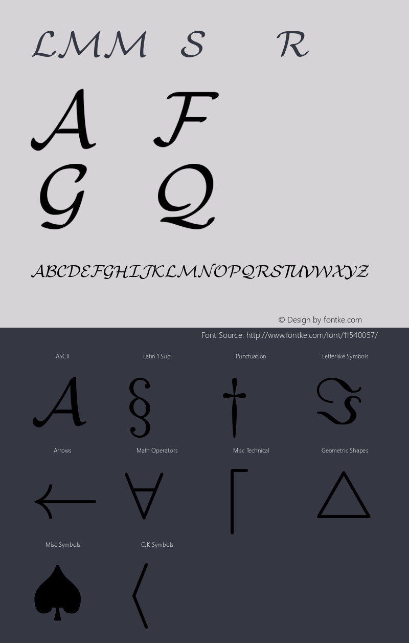 LMMathSymbols8 Regular Version 2.003 Font Sample