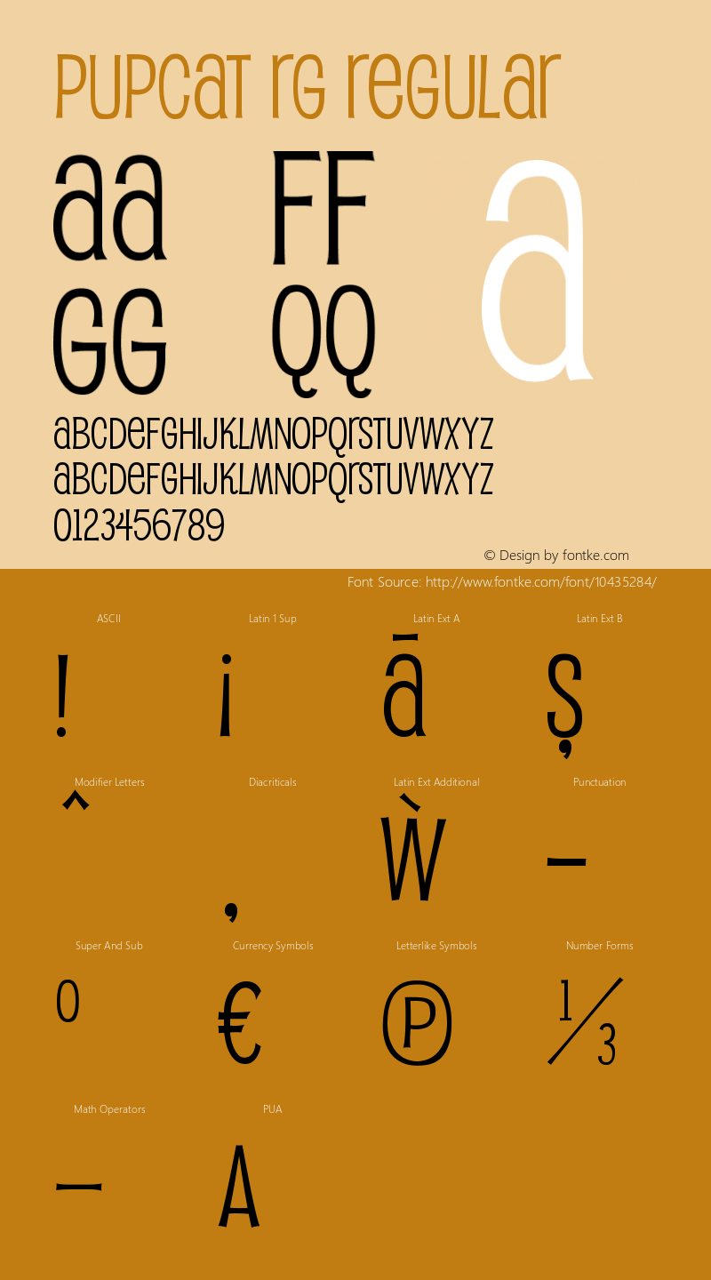 Pupcat Rg Regular Version 5.001 Font Sample