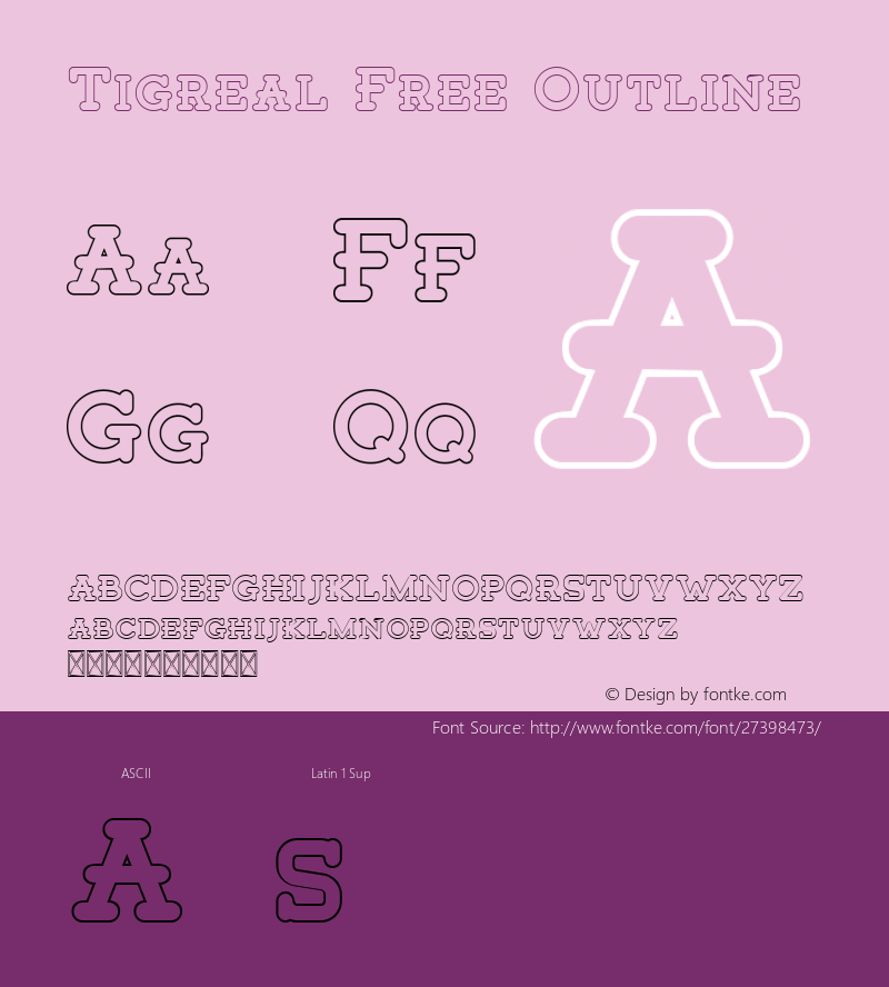 Tigreal Free Outline 1.0 Font Sample