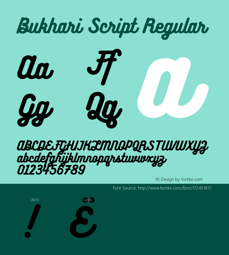 Bukhari Script Regular Version 1.000;PS 001.000;hotconv 1.0.88;makeotf.lib2.5.64775; ttfautohint (v1.4.1) Font Sample