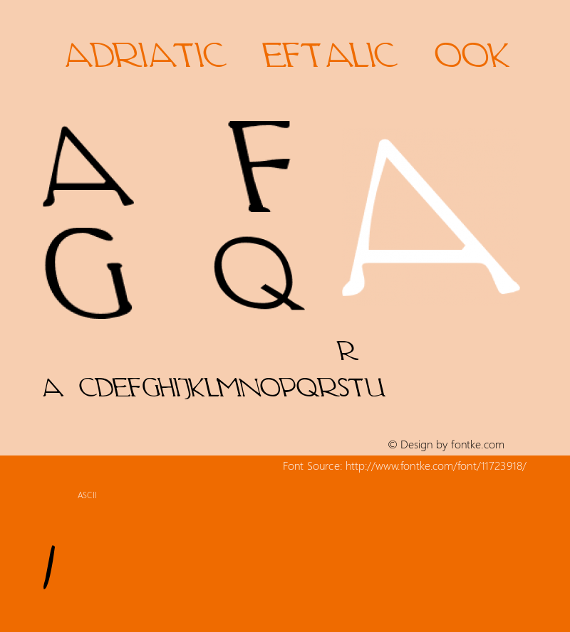 Hadriatic Leftalic Book Version 001.000 Font Sample