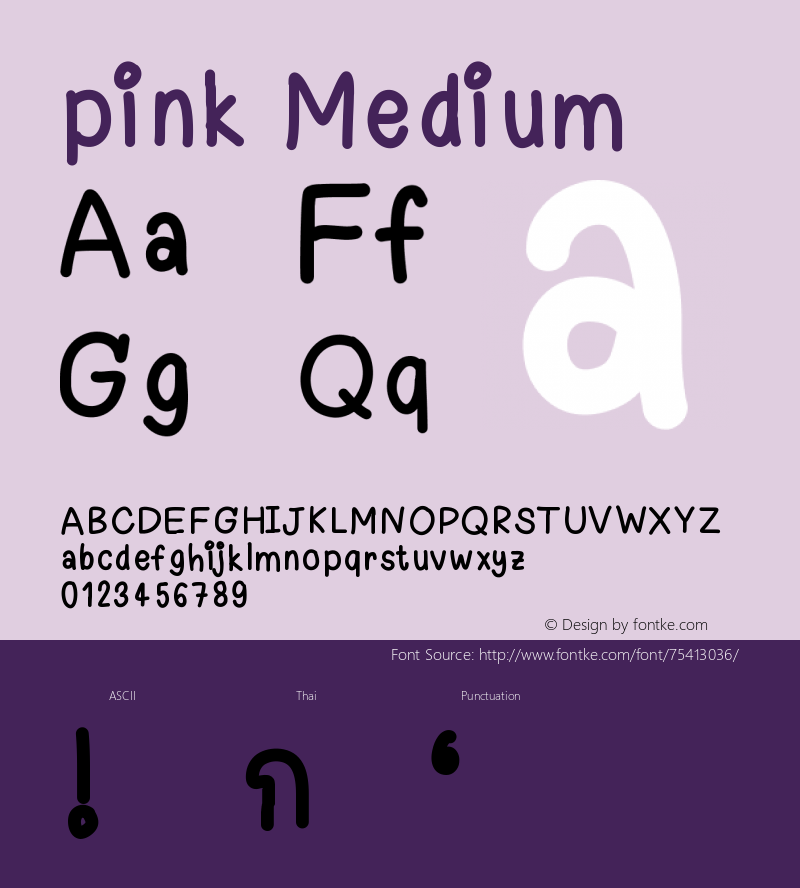 pink Version 001.000 Font Sample