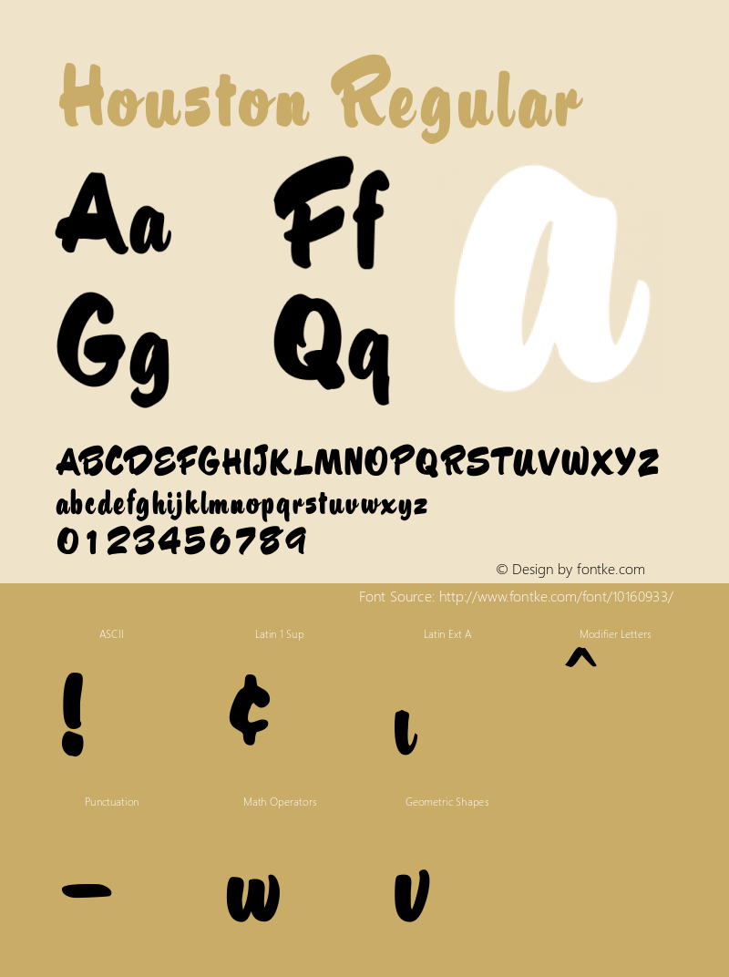 Houston Regular Altsys Fontographer 4.0.3 2/7/94 Font Sample