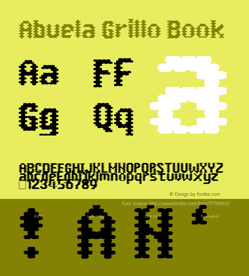 Abuela Grillo Book Version 1.00 October 27, 200 Font Sample