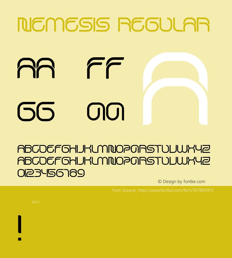 Nemesis Regular Version 1.000 Font Sample