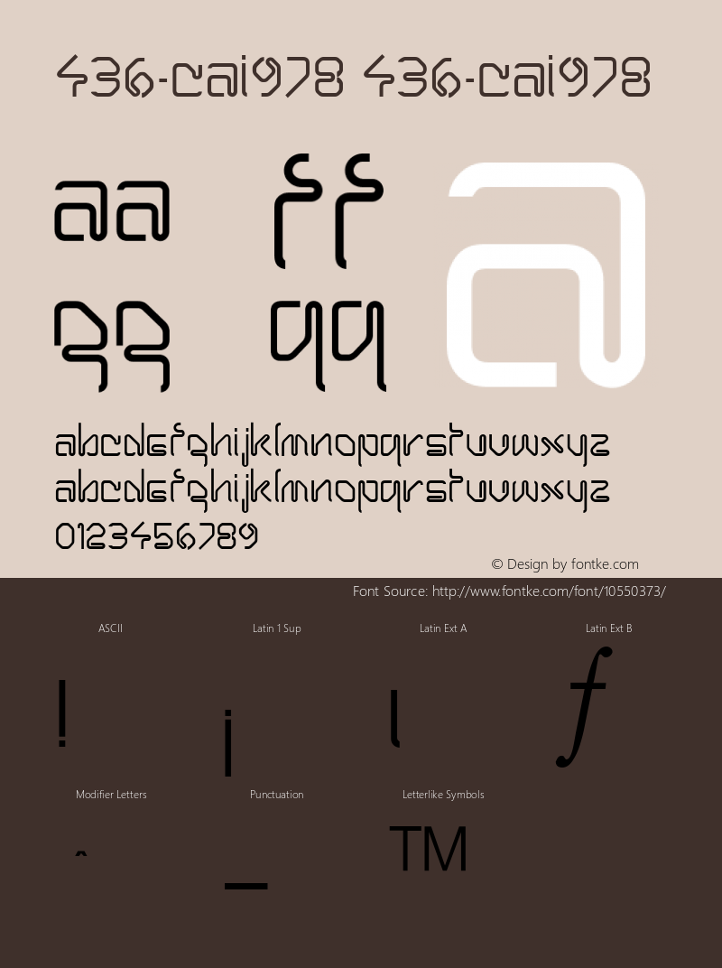 436-CAI978 436-CAI978 Version 3.0 Font Sample