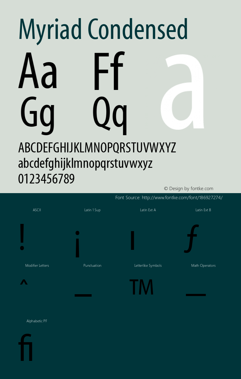 Myriad Condensed 001.000图片样张