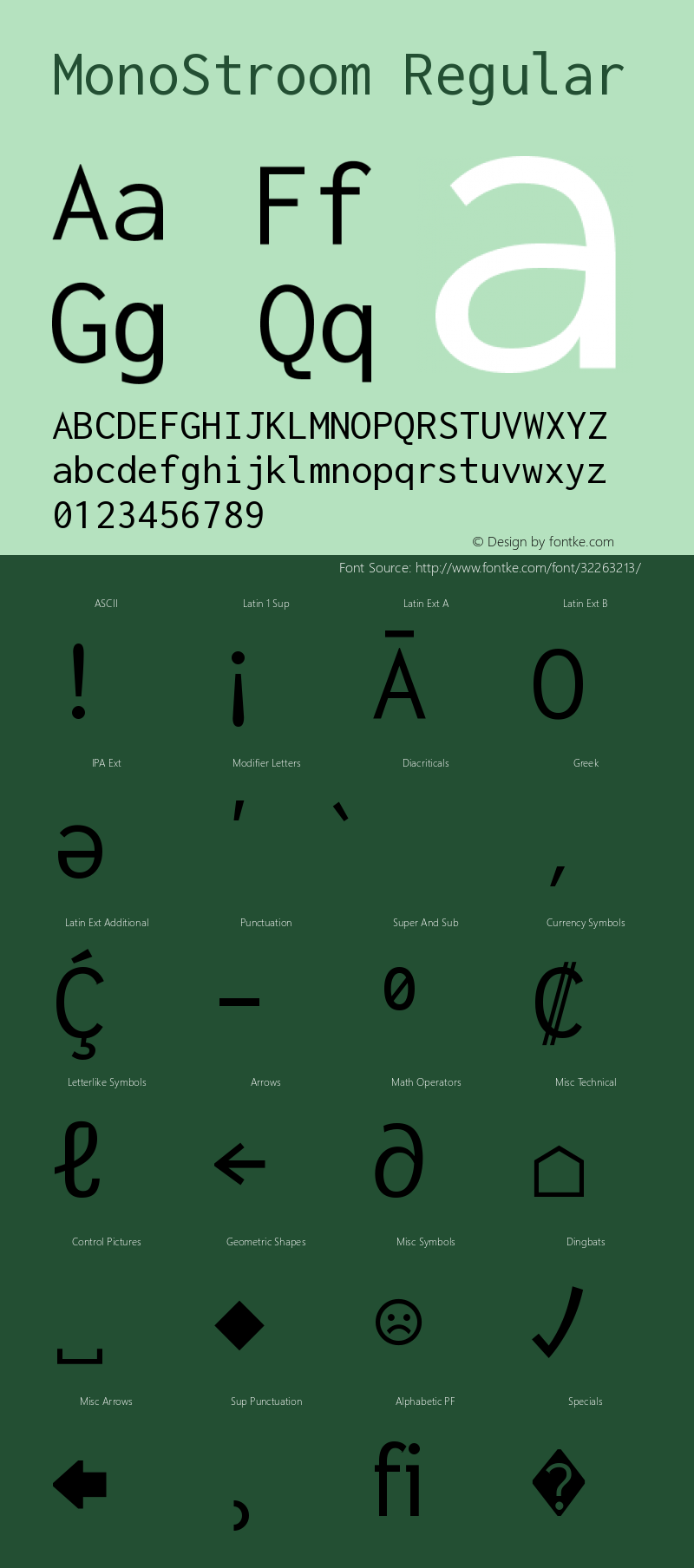 MonoStroom Version 1.100 Font Sample