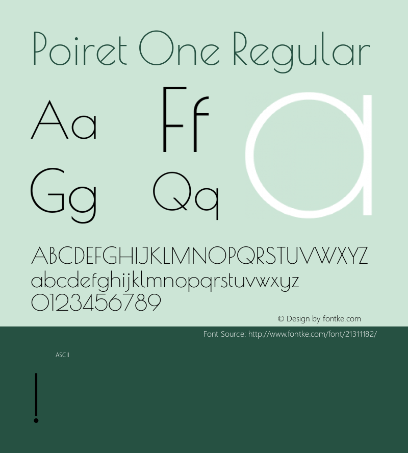 Poiret One Regular  Font Sample