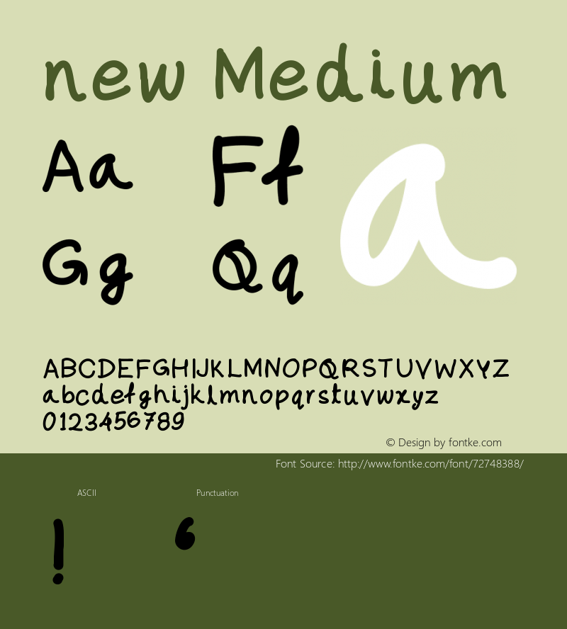 new Version 001.000 Font Sample