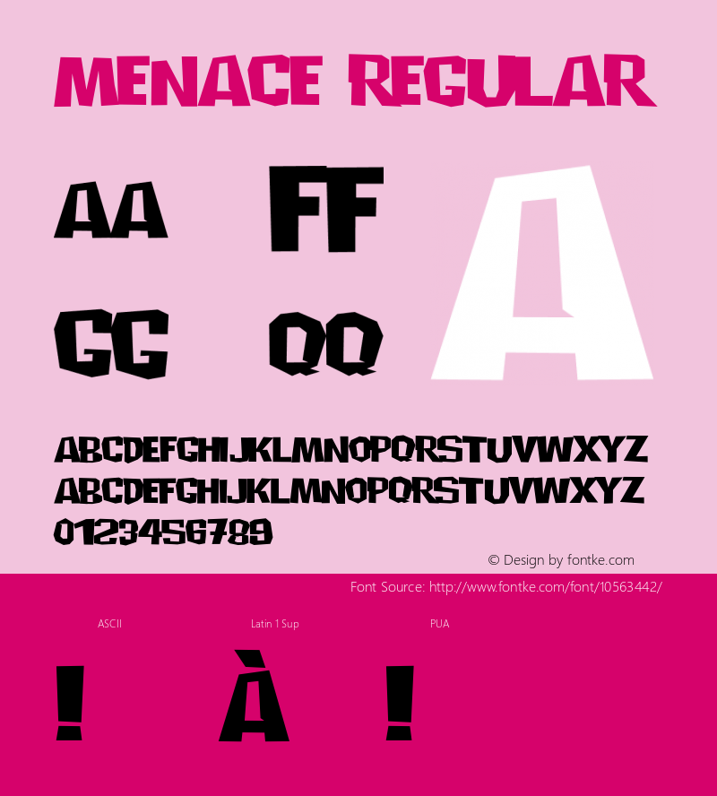 Menace Regular Unknown Font Sample