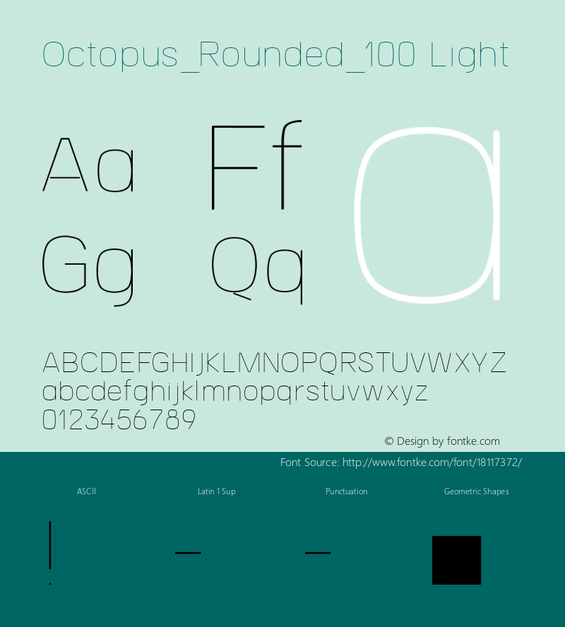 Octopus_Rounded_100 Light Version 1.0 Font Sample