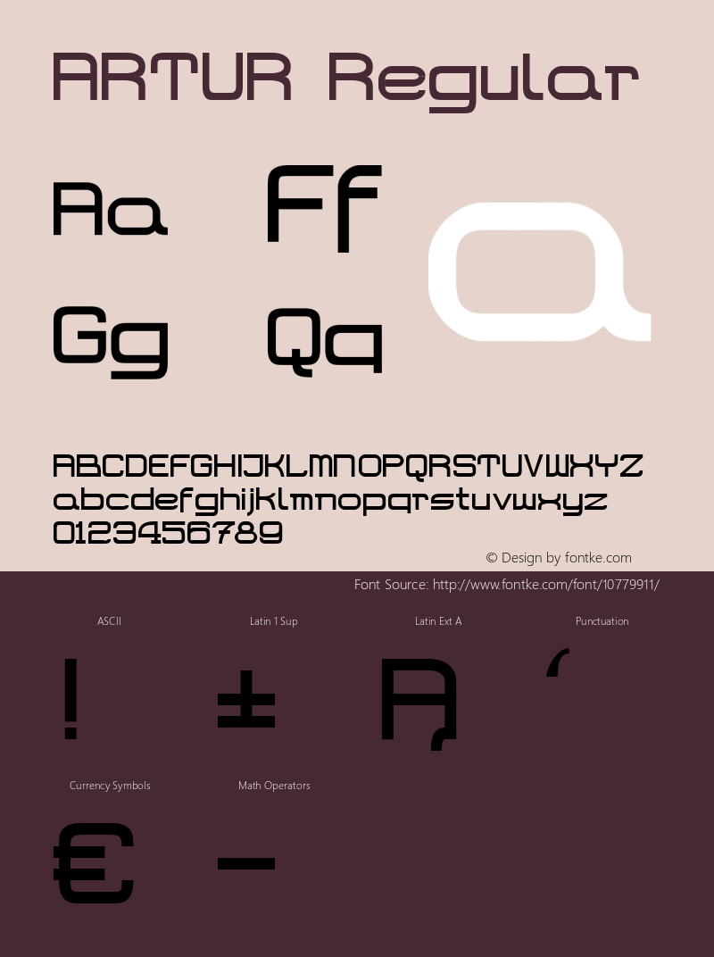 ARTUR Regular Version 1.000;PS 001.000;hotconv 1.0.38 Font Sample