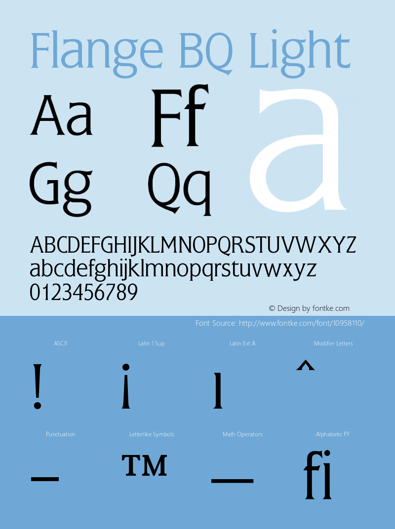 Flange BQ Light Version 001.000 Font Sample