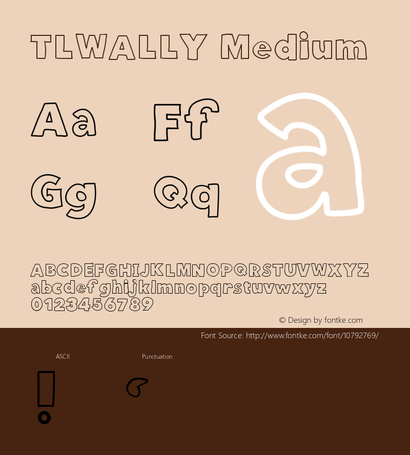 TLWALLY Medium Version 001.000 Font Sample