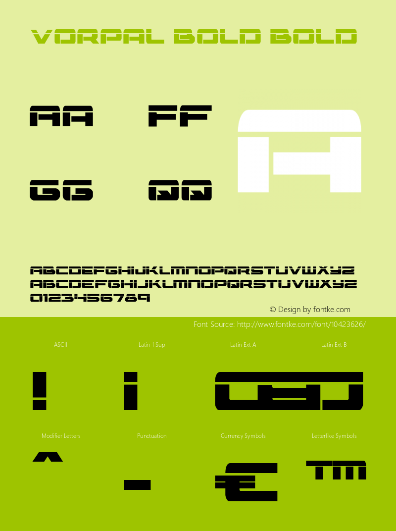 Vorpal Bold Bold 001.000 Font Sample