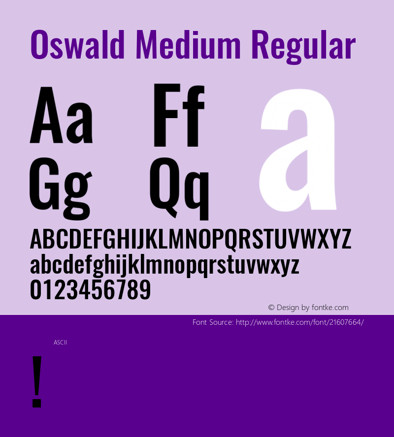 OswaldMedium Version 1.0 Font Sample
