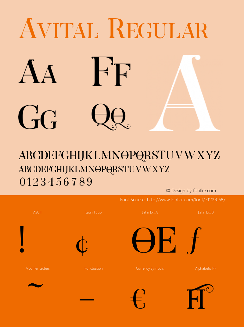 Avital  Font Sample