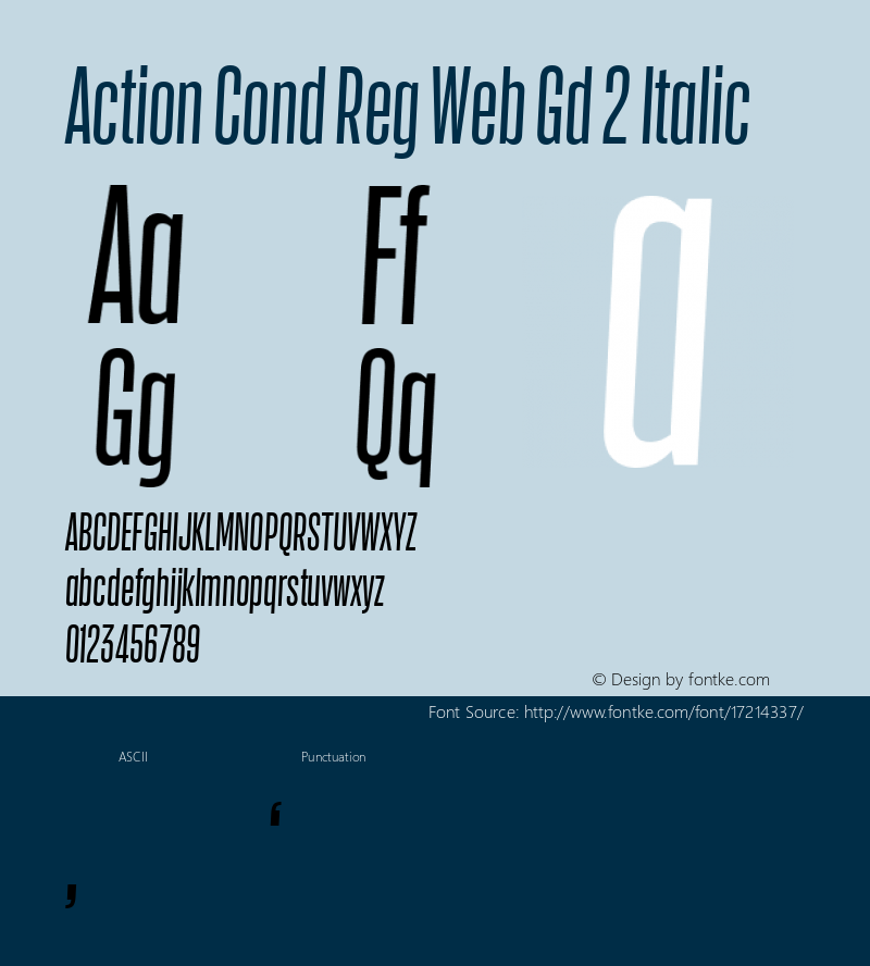 Action Cond Reg Web Gd 2 Italic Version 1.1 2015 Font Sample