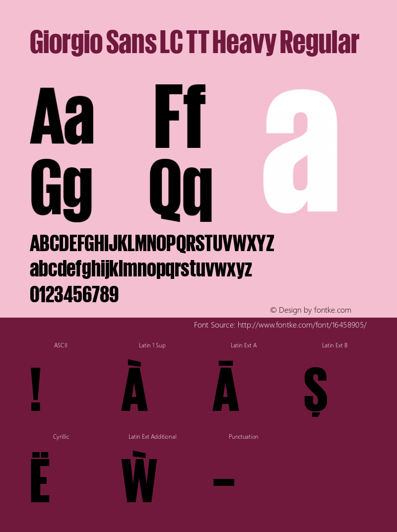 Giorgio Sans LC TT Heavy Regular 1.001 Font Sample