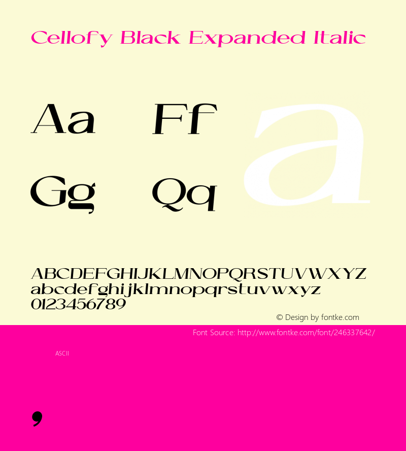 Cellofy-BlackExpandedItalic Version 1.000图片样张